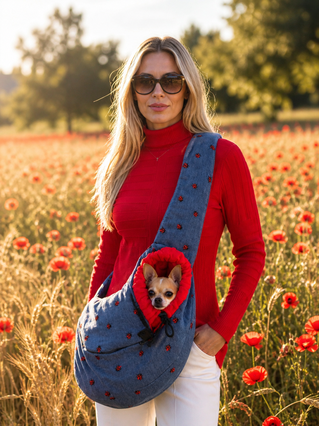 Sac banane jean's et coccinelle
