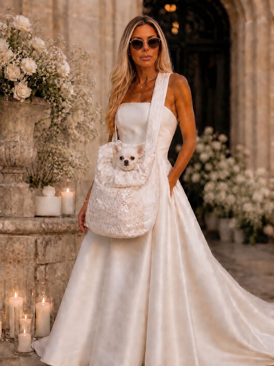 Sac ventral luxe scintillant