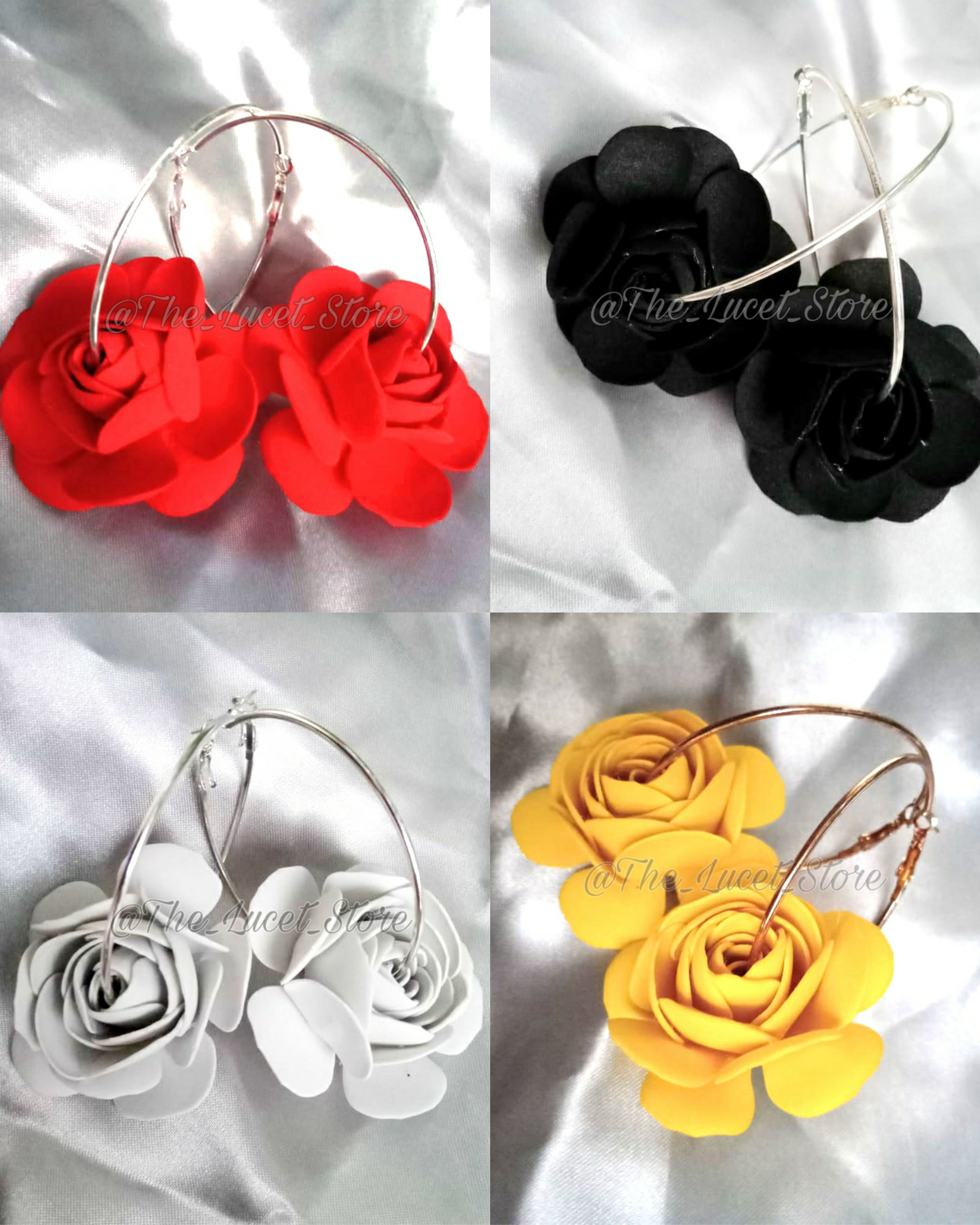 Rose Hoop Earrings