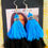Thumbnail: Stone Designed Two Layered Tassels Earrings