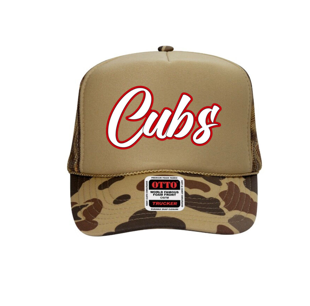 CUBS LOGO ON GREEN CAMO HAT