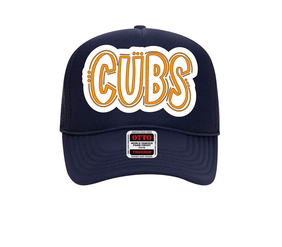 ORANGE CUBS LOGO ON BLACK HAT