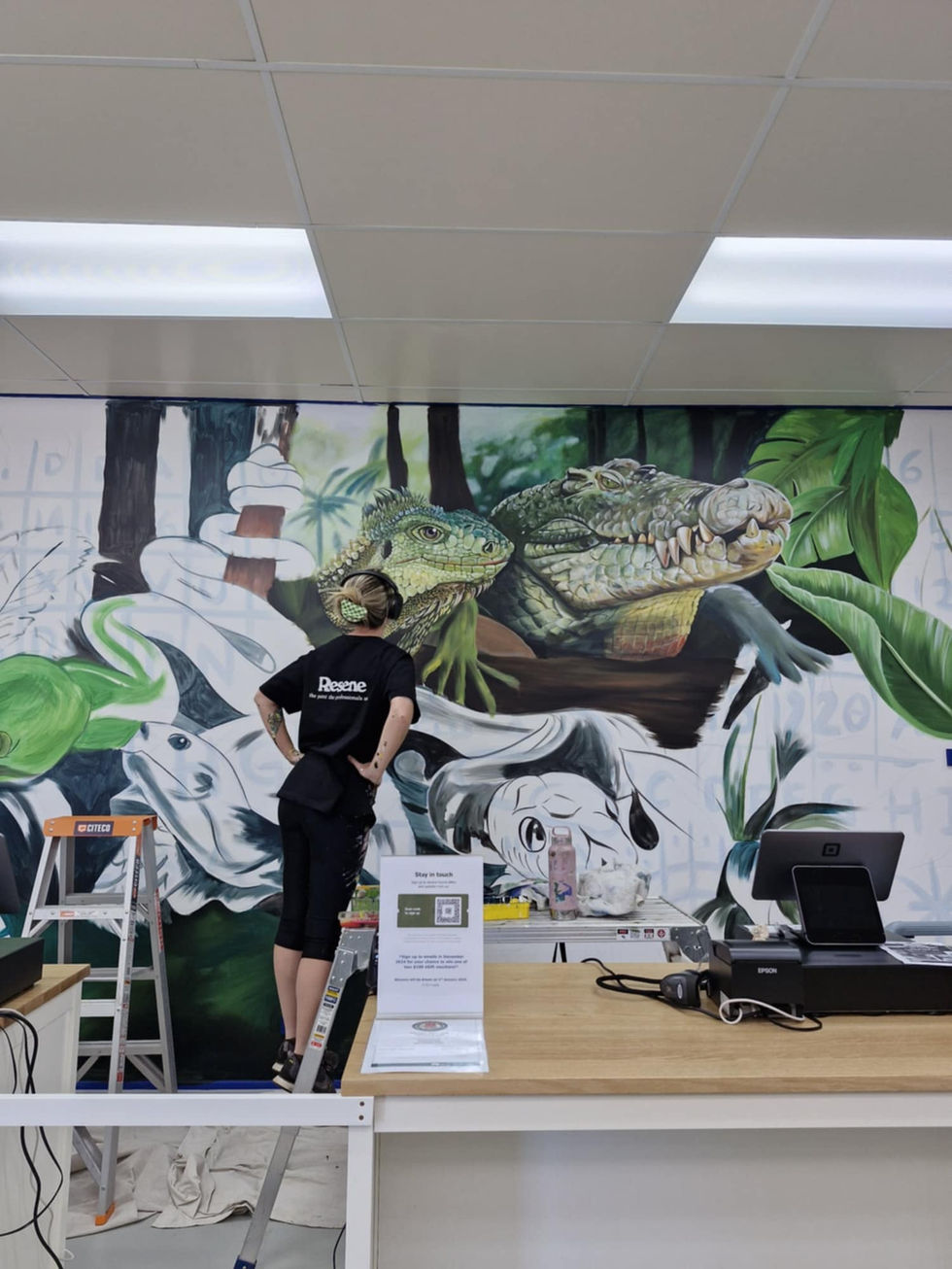 Work in progress of Reptile Creative - Hand painted reptile mural
