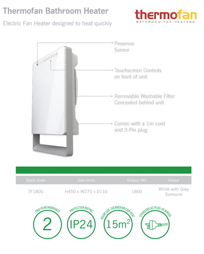 Thermogroup - Space Heating - TF1800 1800Watt Fan Heater | Windsor  Restorations