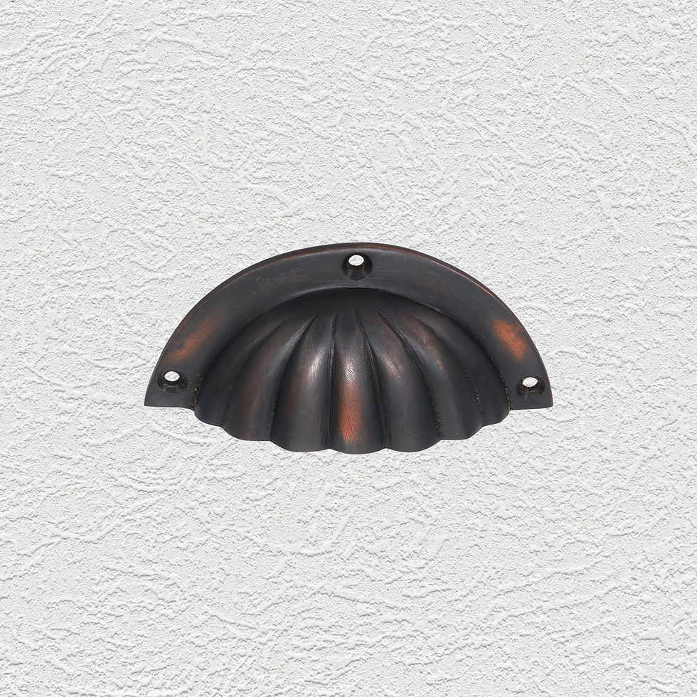 Thumbnail: Domino Brass - Fluted Cup Pull Handle H40xW90mm
