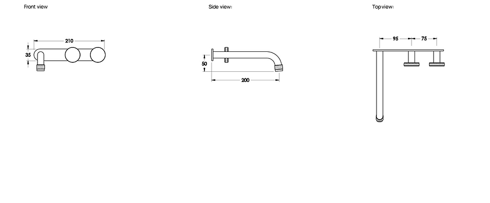 Thumbnail: Brodware - Yokato - Wall Set on Plate with 200mm Spout 1.9306.02.7.01+