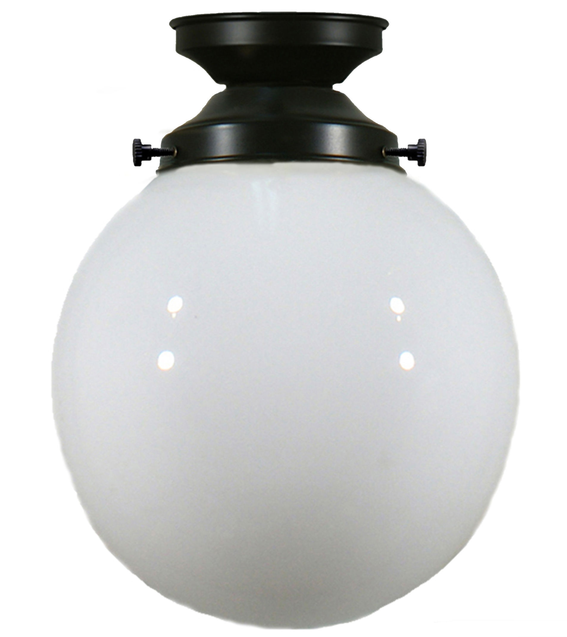 Lighting Inspirations - Sphere Opal Gloss Interior Patina Black Batten Fix Light