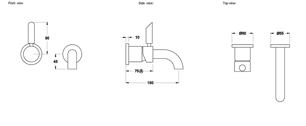 Thumbnail: Brodware - City Plus - Wall Mixer Set with 150mm Spout 1.9705.04.3.01+