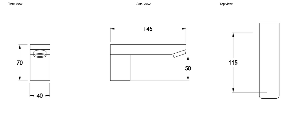 Thumbnail: Brodware - SQ75 - 145mm Wall Spout Only 1.7505.30.0.01