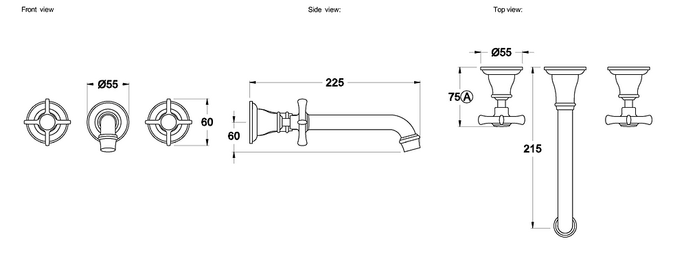 Thumbnail: Brodware - Neu England - Wall Set with 220mm Spout 1.8006.00.2.01+