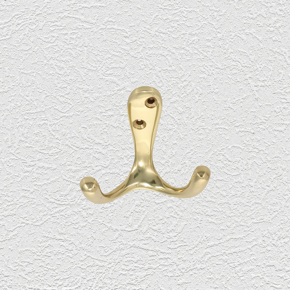 Thumbnail: Domino Brass - Double Classic Robe Hook H63xP37mm