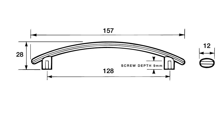 Thumbnail: Kethy - Modern B282 Arch Bow Pull Handle CTC128mm