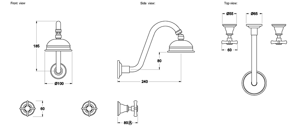 Thumbnail: Brodware - Neu England - Shower Set with 100mm Rose 1.8010.00.2.01+
