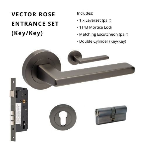 Thumbnail: Zanda - Futura Vector Door Lever on Round Rose - All Variants