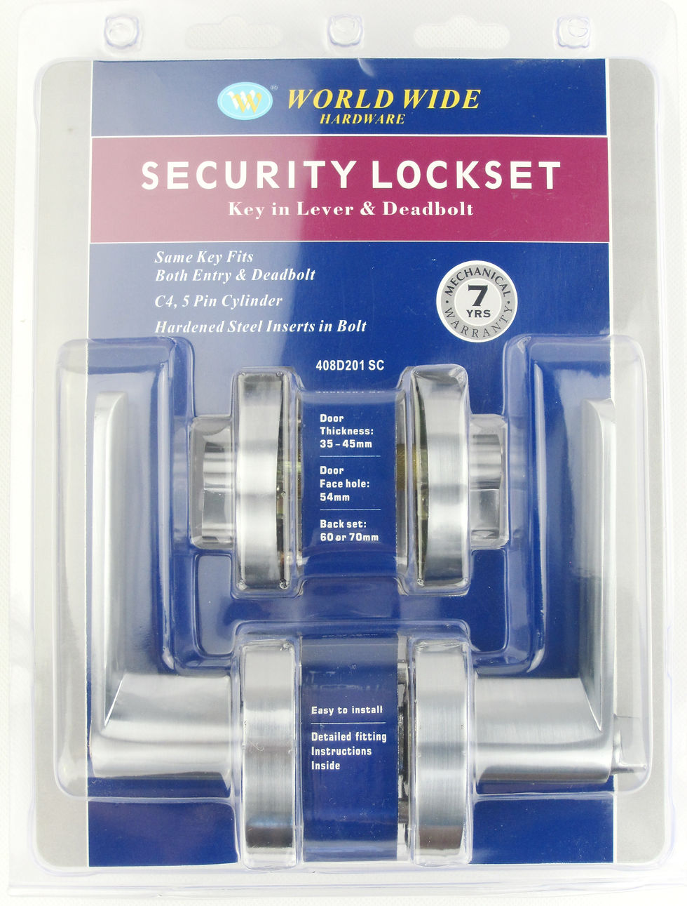 Thumbnail: Worldwide - 408 Huntington Door Lever on Round Rose D63mm - All Variants