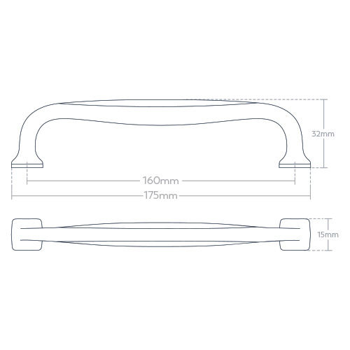 Thumbnail: Momo Handles - Jago Cabinet Pull Handle CTC160mm