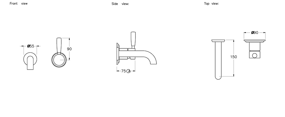 Thumbnail: Brodware - Manhattan - Wall Mixer Set with 150mm Spout 1.9105.04.0.01+