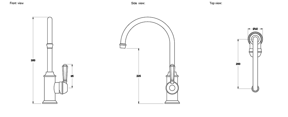 Thumbnail: Brodware - Classique - Kitchen Mixer with Gooseneck Spout 1.8708.00.3.01