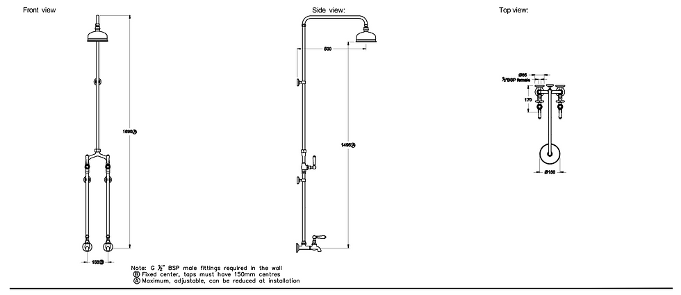 Thumbnail: Brodware - Neu England - Exposed Bath & Shower Set 150mm 1.8017.00.2.01+