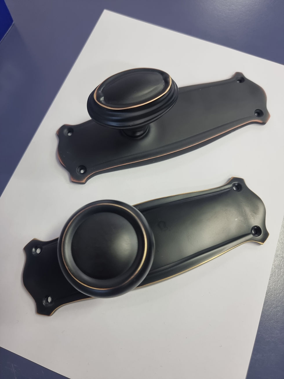 Thumbnail: Superior Brass - Round Californian Bungalow Door Knob on Backplate -All Variants