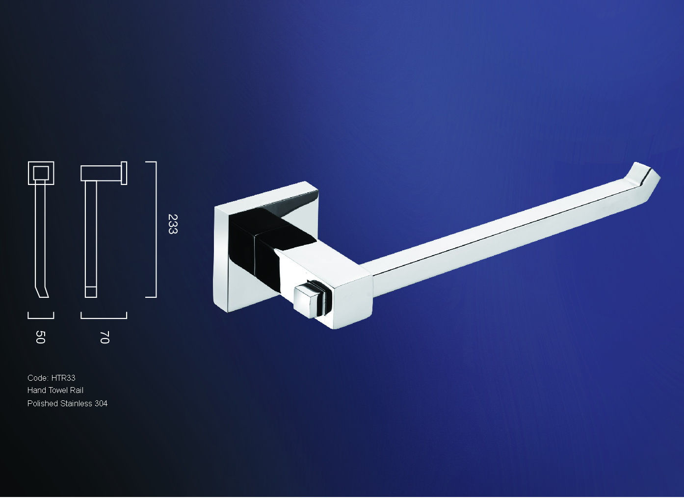 Worldwide - Bathroom Accessories - Hand Towel Rail - Square 33 Series