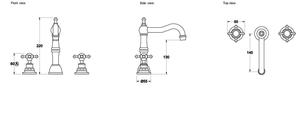 Thumbnail: Brodware - Winslow - Basin Set with Traditional Spout 1.8100.02.2.01+