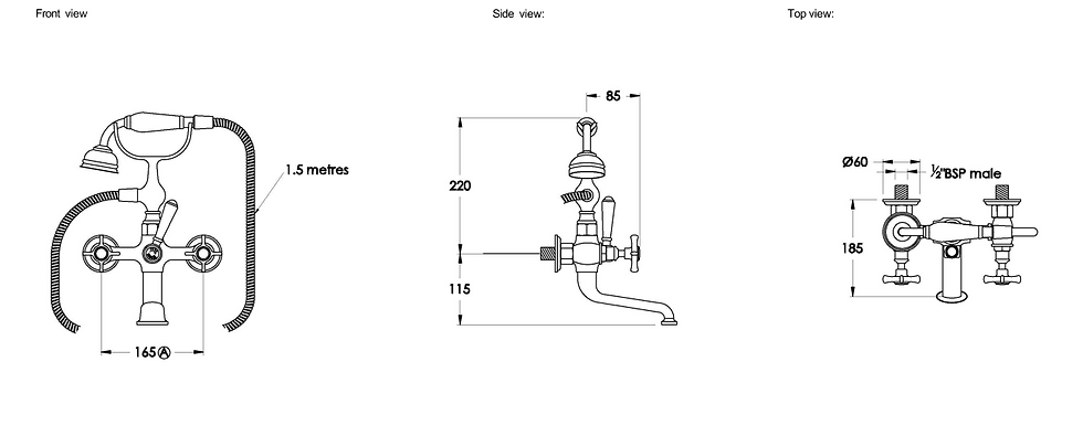 Thumbnail: Brodware - Neu England - Bath Mixer with Handshower 1.8020.00.2.01+
