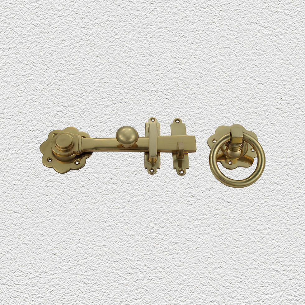 Thumbnail: Domino Brass - 1748 Classic Knob Gate Latch Set