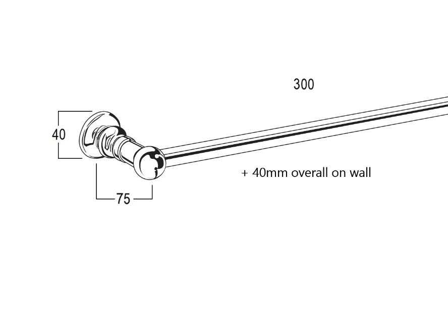 Thumbnail: CB Ideal - Olde Adelaide - Single Towel Rail 300mm