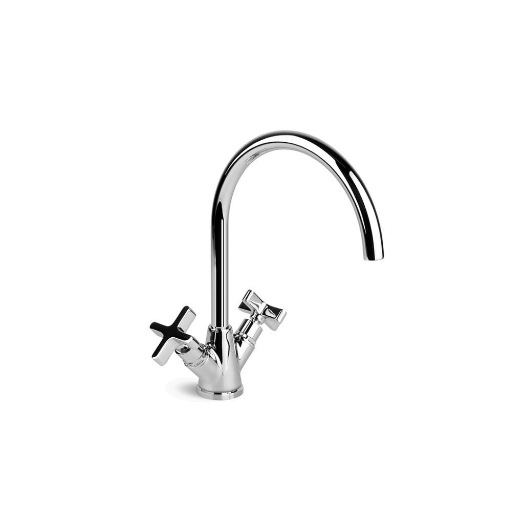 Brodware - City Que - Kitchen Double Mixer with Gooseneck Spout 1.9830.00.2.01