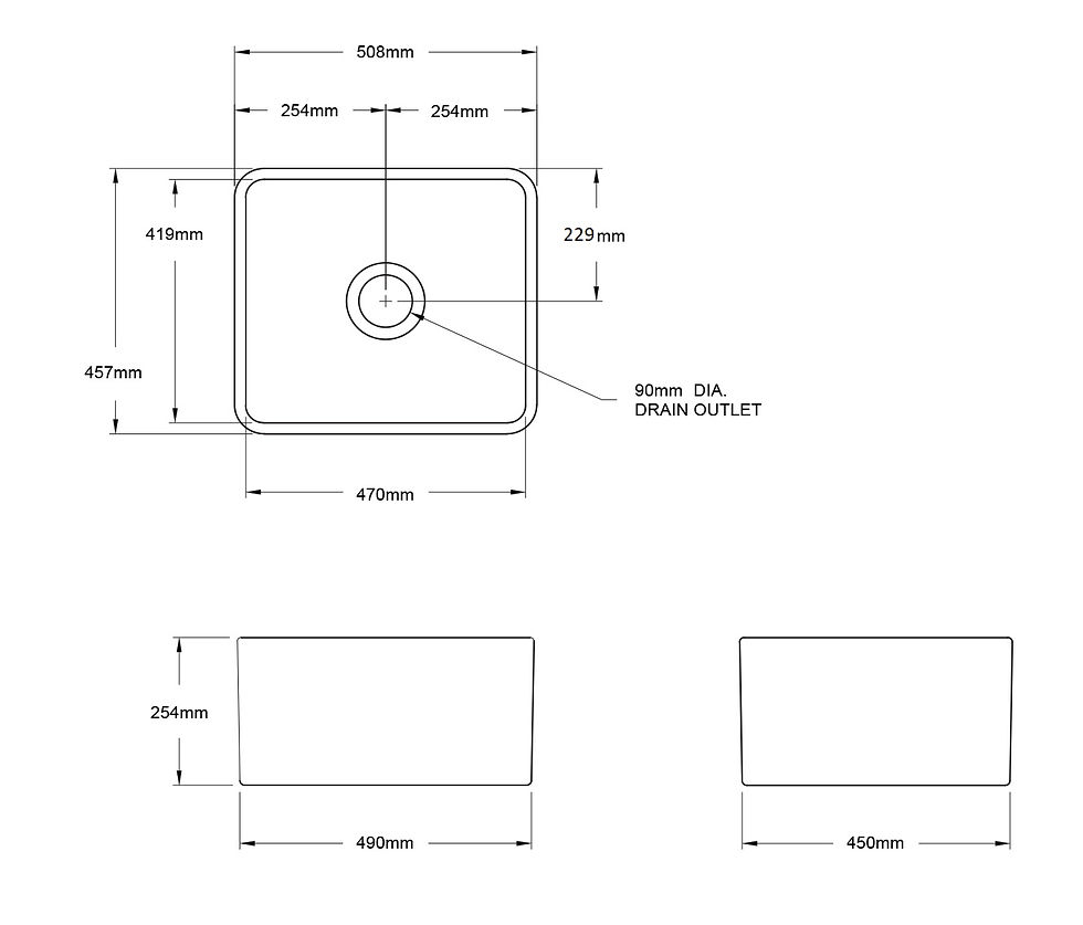 Thumbnail: Turner Hastings - Matte Black Novi 50 x 46 Fine Fireclay Butler Sink