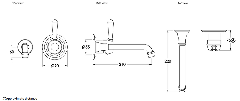 Thumbnail: Brodware - Neu England - Wall Mixer Set with 220mm Spout 1.8006.04.3.01+