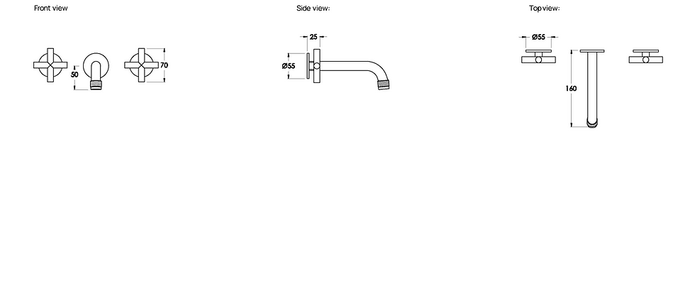 Thumbnail: Brodware - Yokato - Wall Set with 160mm Spout 1.9305.00.7.01+