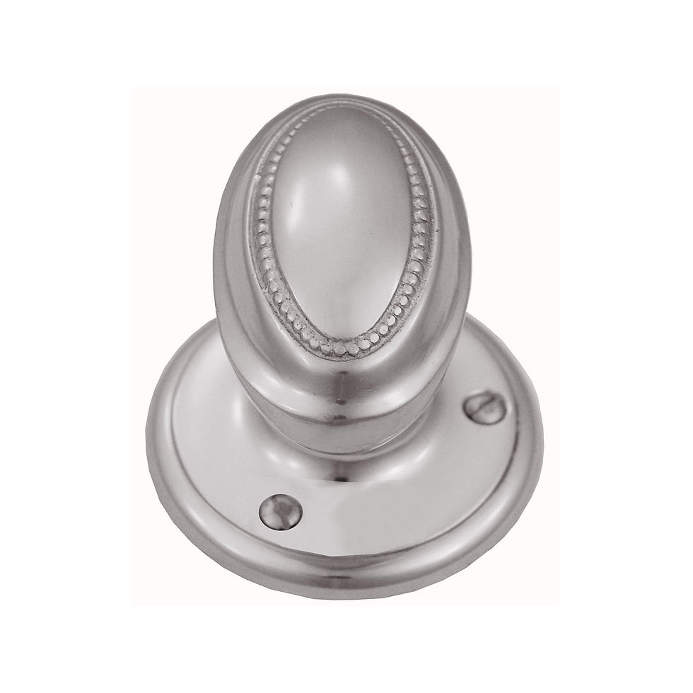 Thumbnail: Domino Brass - K53+P11 Georgian Oval Door Knob on Round Rose D65mm