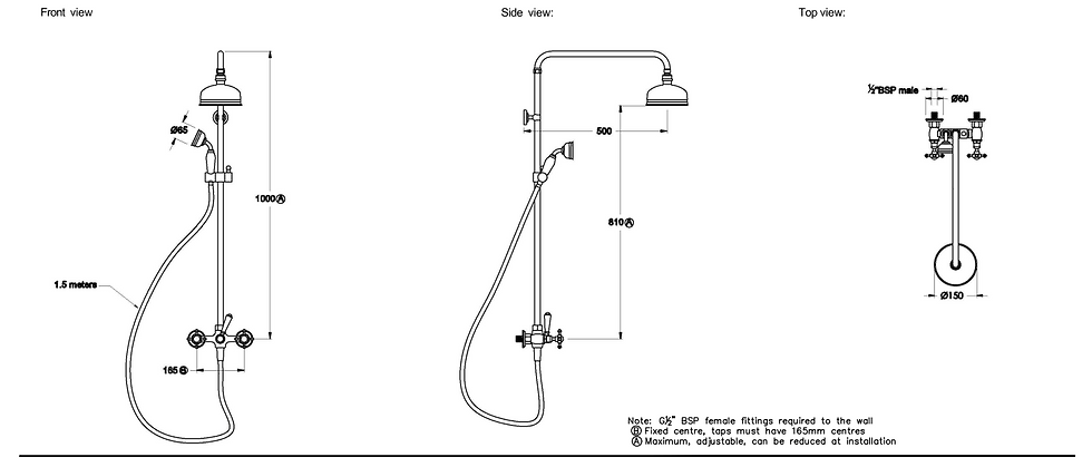 Thumbnail: Brodware - Neu England - Exposed Shower Set w/ Handshower 150mm 1.8025.03.2.01+