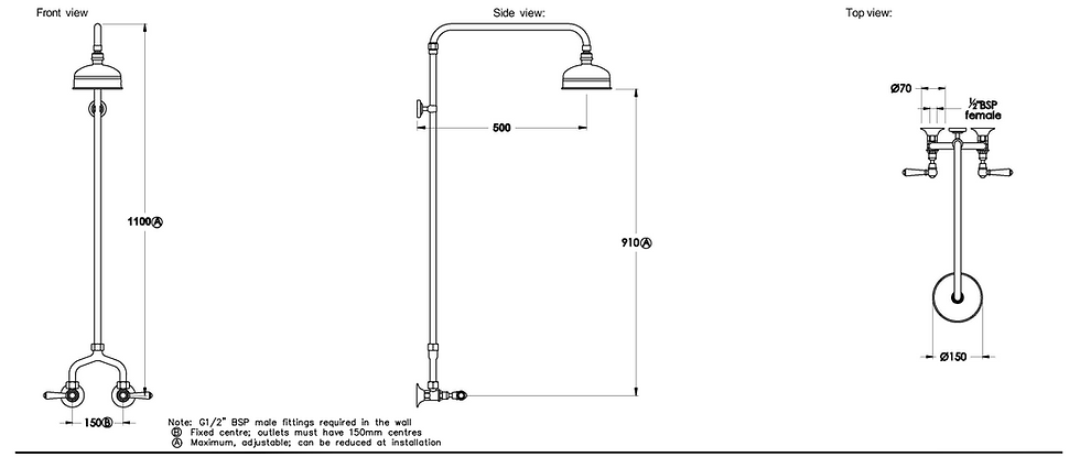 Thumbnail: Brodware - Neu England - Exposed Shower Set with 150mm Rose 1.8013.00.2.01+