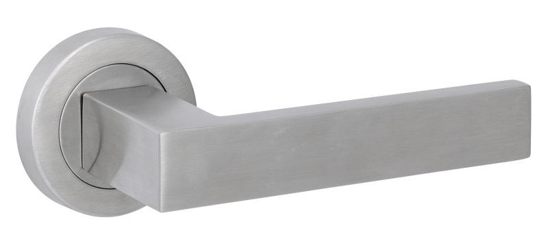 Austyle - 316 Stainless Squared Door Lever on Round Rose - All in One Kit