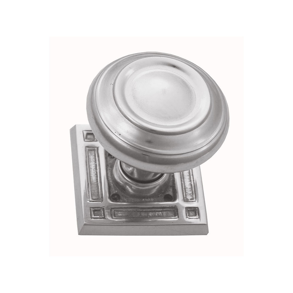 Thumbnail: Domino Brass - K268+P19 Edwardian Door Knob on Square Rose 65x65mm