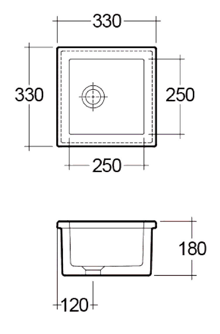 Thumbnail: 1901 Sinks - Lab 2 Fireclay Sink 330x330x180mm