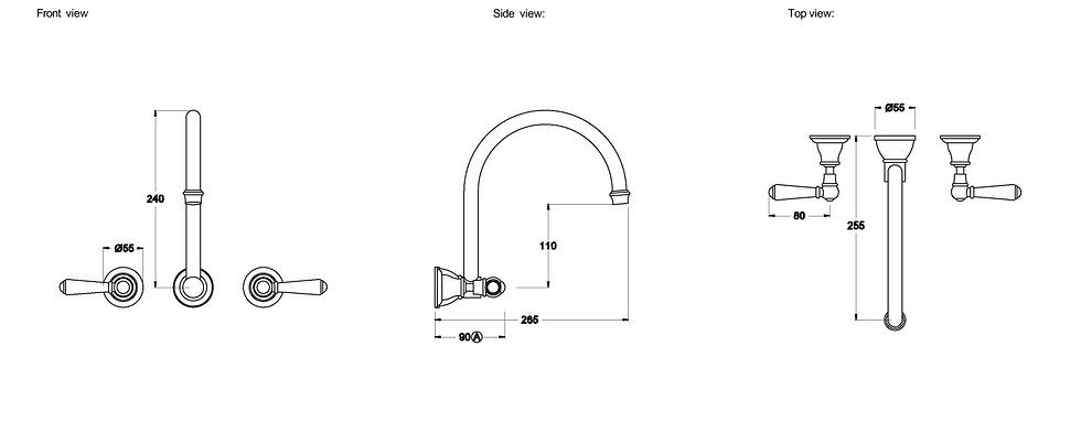 Thumbnail: Brodware - Neu England - Wall Set with 265mm Spout 1.8028.00.2.01+