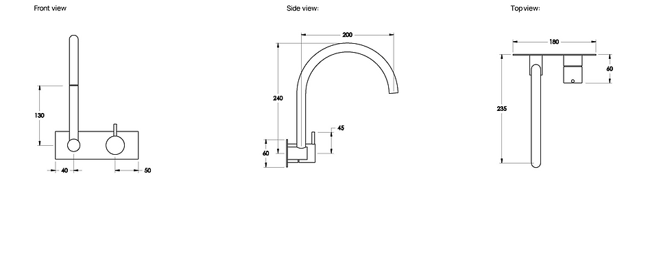 Thumbnail: Brodware - Minim - Wall Mixer Set on Plate with Gooseneck Spout 1.9428.05.0.01+