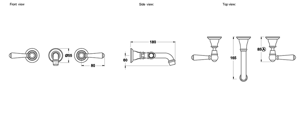 Thumbnail: Brodware - Neu England - Wall Set with 160mm Spout 1.8005.00.2.01+