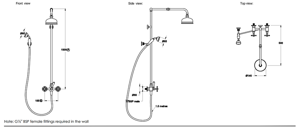 Thumbnail: Brodware - Winslow - Exposed Shower Set w/ Handshower 150mm 1.8125.02.2.01+