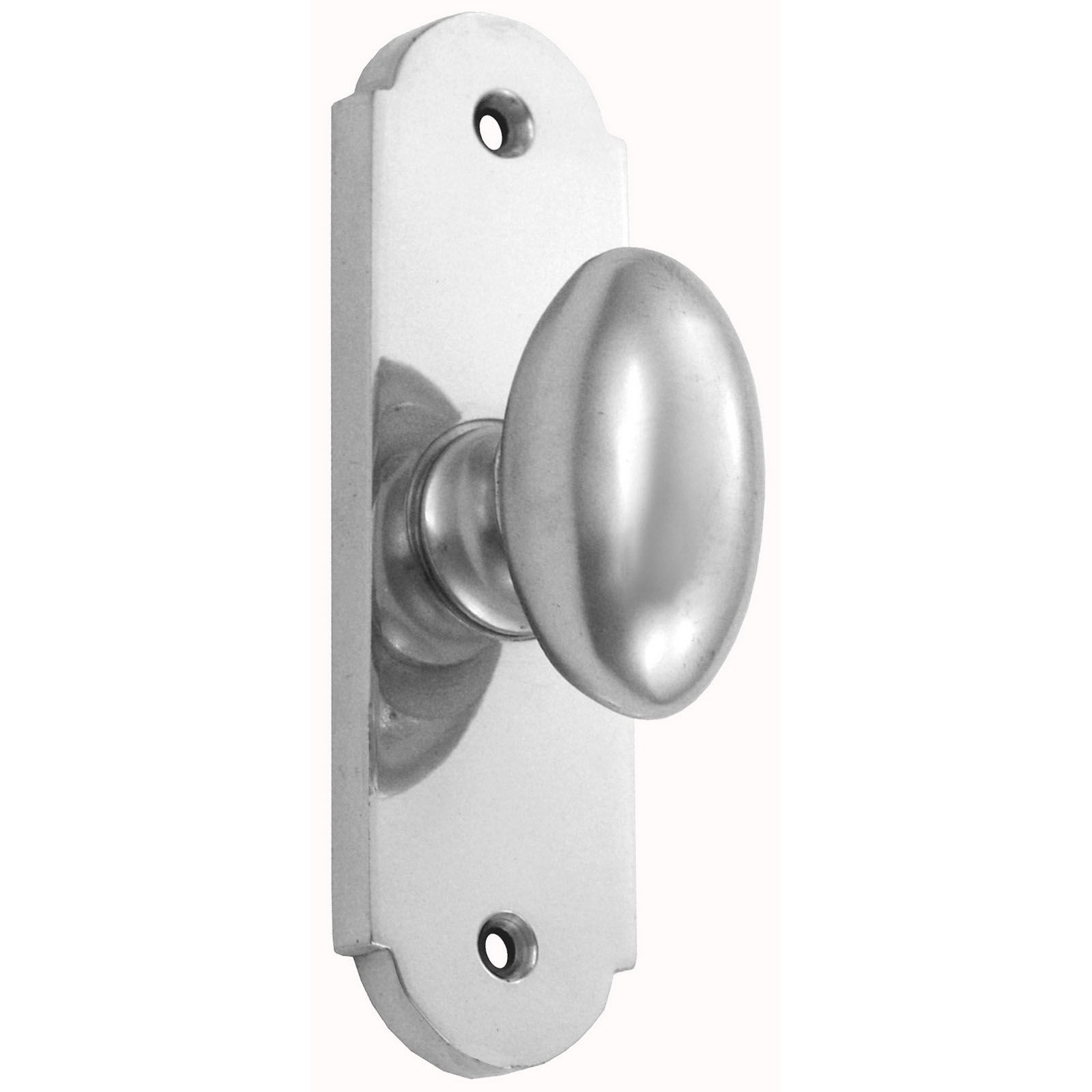 Domino Brass - Screen Door Latch - Oval Knob Plate