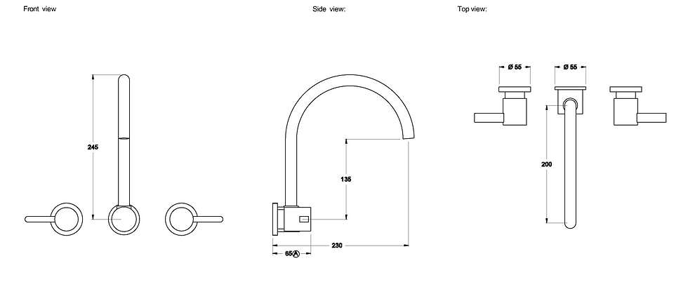 Thumbnail: Brodware - City Que - Wall Set with 200mm Spout 1.9828.00.2.01+