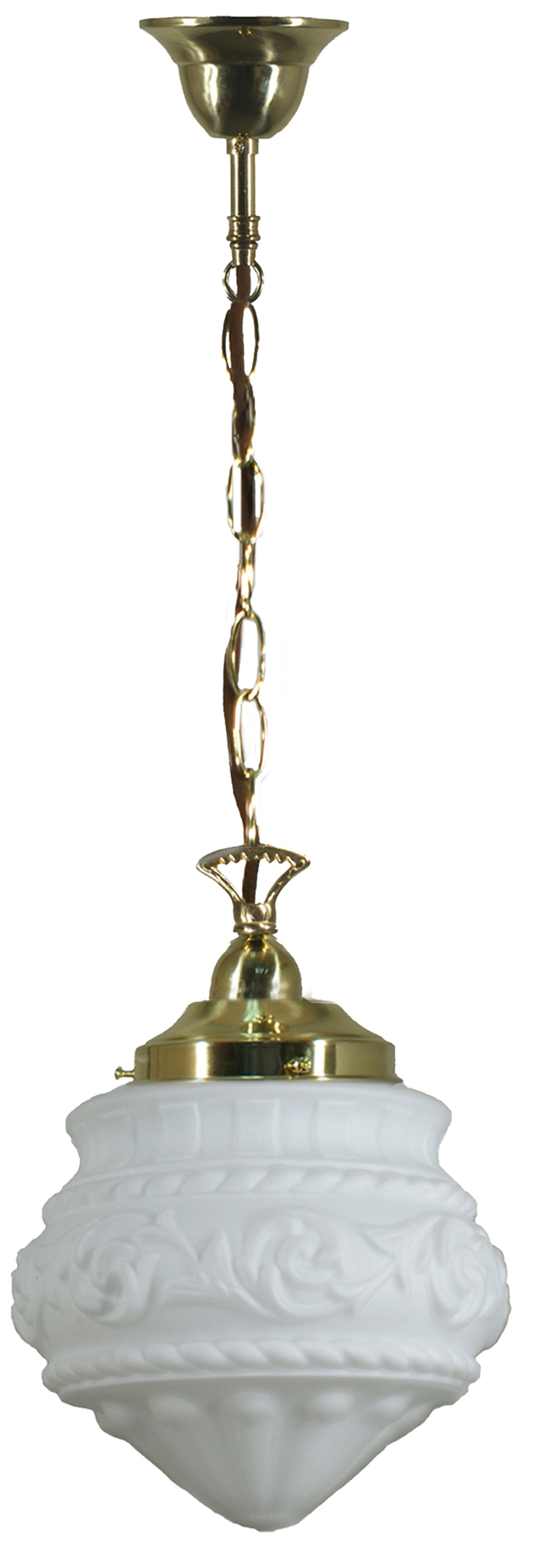 LI - Premier Interior Polished Brass Single Chain Pendant Light