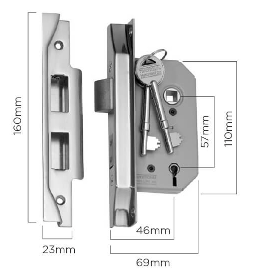 Thumbnail: TradCo - Rebated 5 Lever High Security Mortice Lock B46mm
