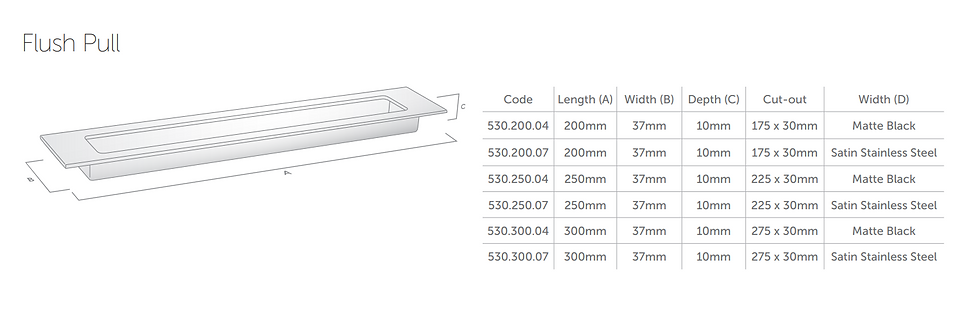 Thumbnail: Castella - Slate Sliding Door Flush Pull