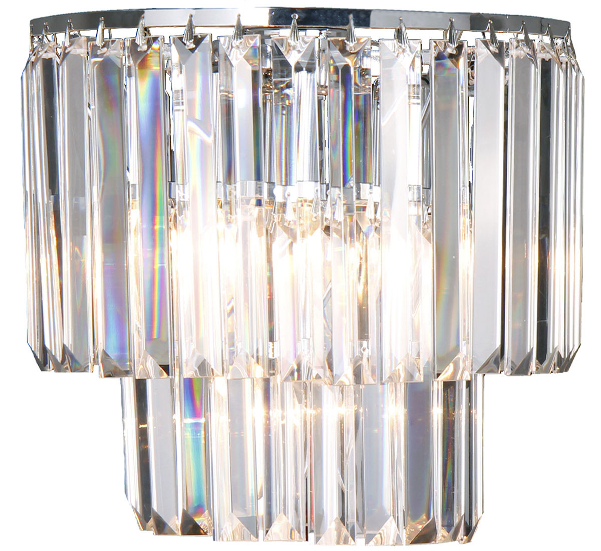 LI - Celestial Chrome Interior 2 Tier Wall Bracket Chandelier Light