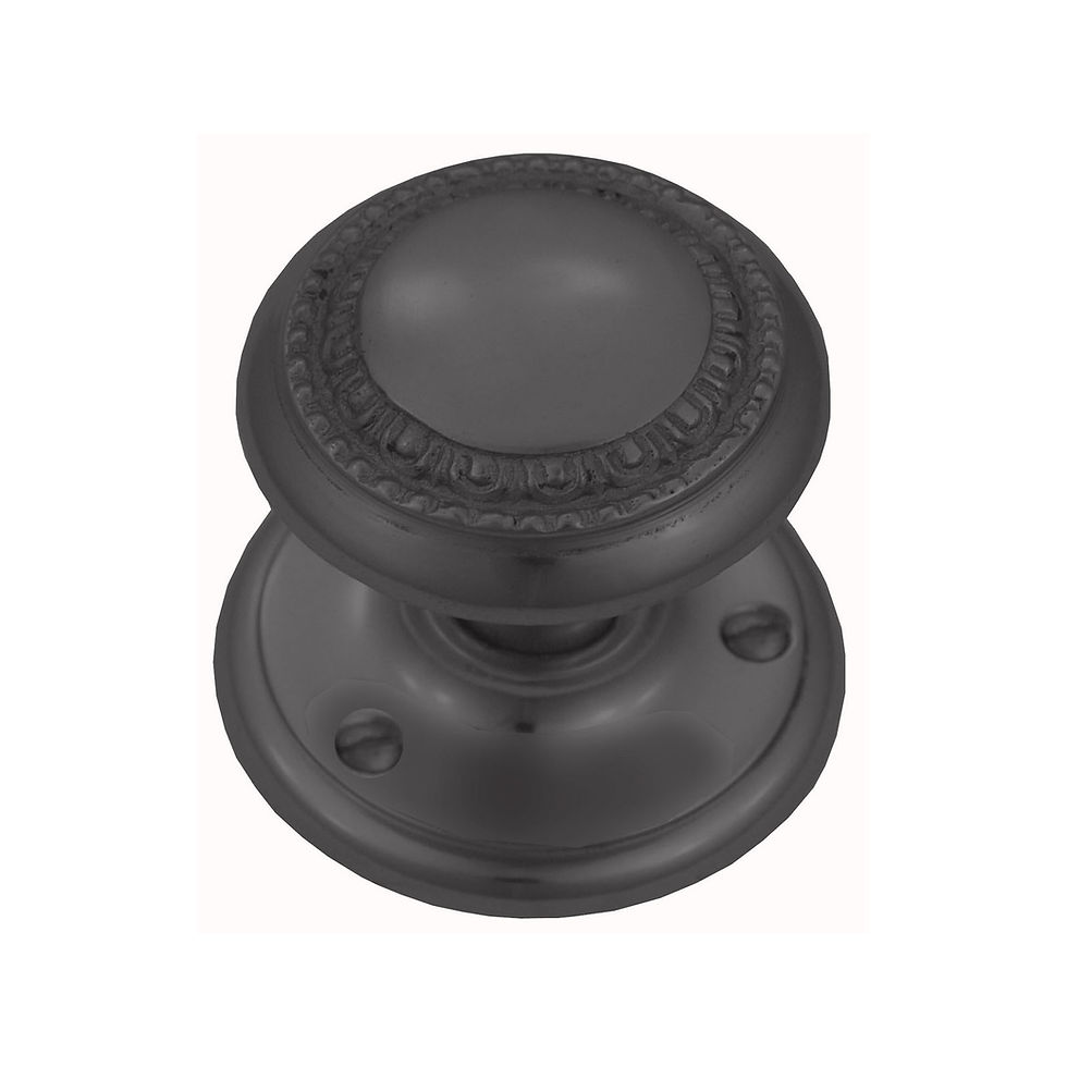 Thumbnail: Domino Brass - K25+P11 Decorative Door Knob on Round Rose D65mm